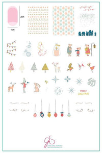 Stamping Plate Large - Happy Little Holiday CjSC-31